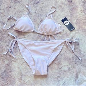 Boohoo White Two Piece Swimsuit